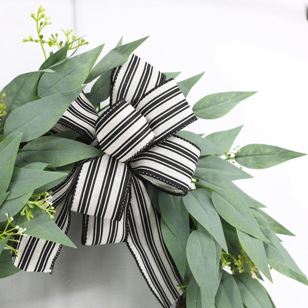 8086 Artificial Wreath, 23" Artificial Wreath for Front Door, Spring Green - Picture 7 of 8